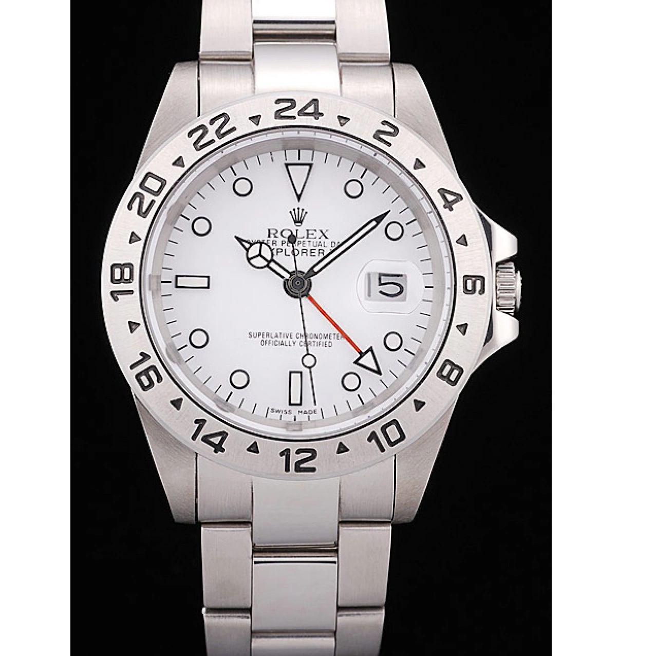 Best AAA Replica Sites Dial Stainless Steel Explorer Rolex White Bezel 0605